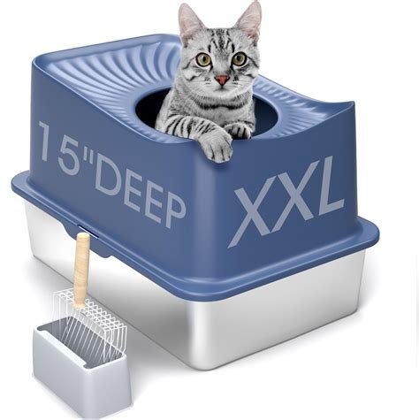 top enrty metal cat litter box|stainless steel kitty litter boxes.